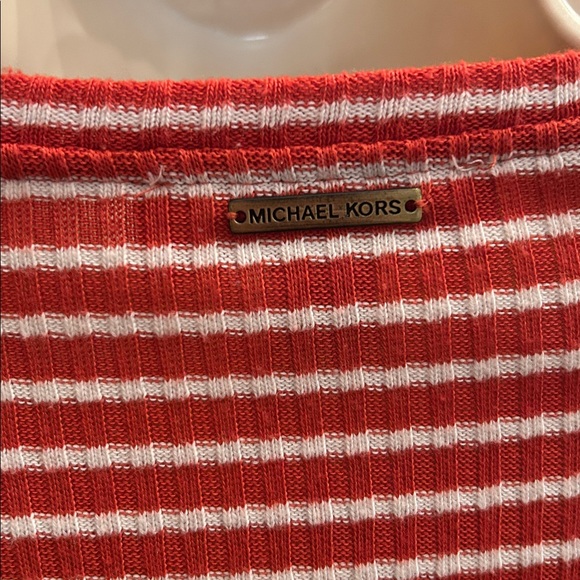 Michael Kors Striped Lace-Up Long Sleeve Top - Picture 3 of 5